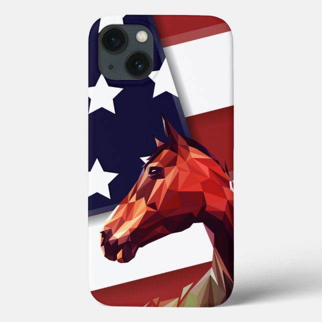Patriotic American Flagga and Horse (Baksida)