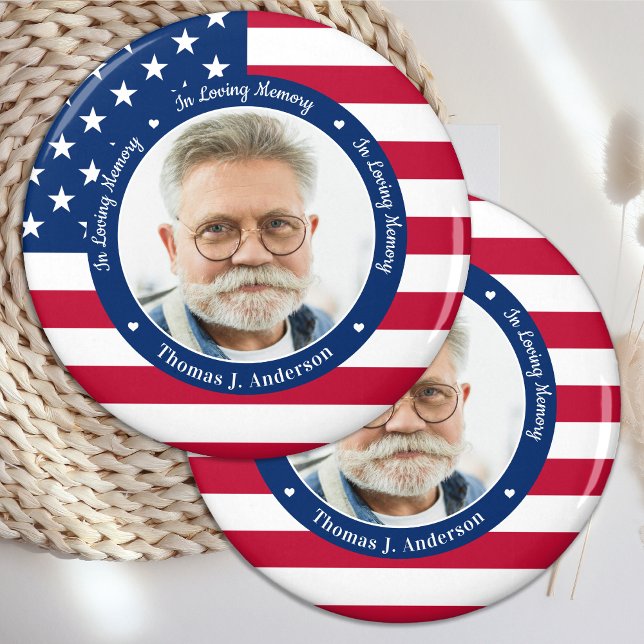 Patriotic American Flagga Anpassningsbar Photo Mem Magnet (Skapare uppladdad)