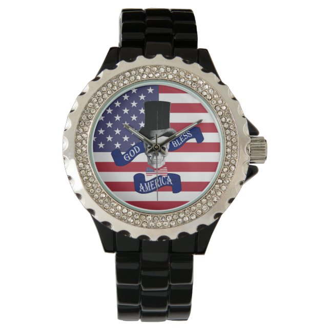Patriotic American flagga Armbandsur (Framsida)