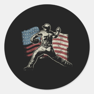 Patriotic American Flagga Baseball Baseball Runt Klistermärke