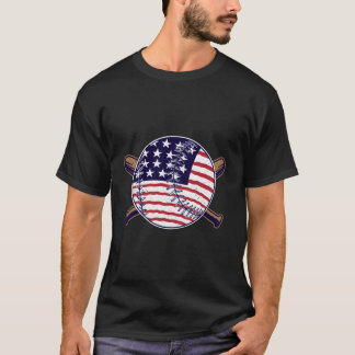 Patriotic American Flagga Baseball Softball Graphi T Shirt