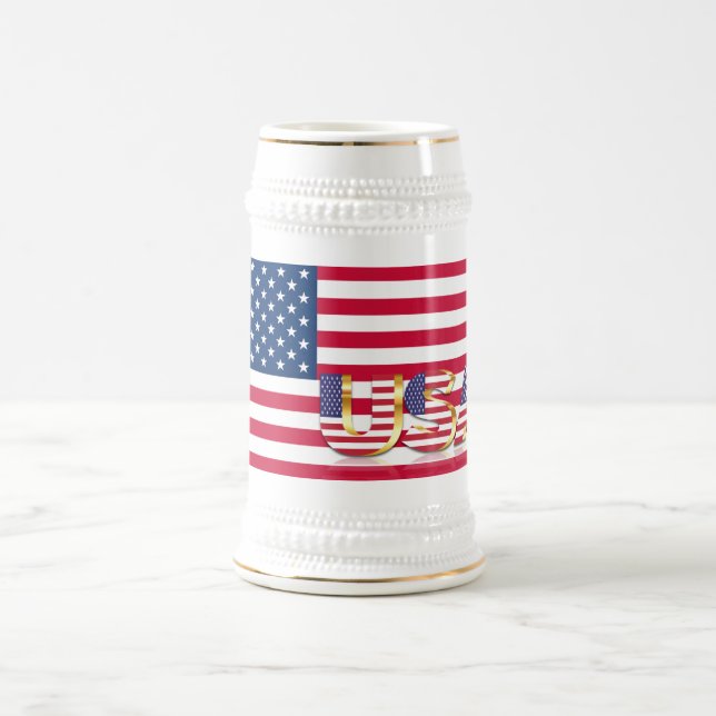 Patriotic American Flagga Beer Stein USA Sejdel (Center)
