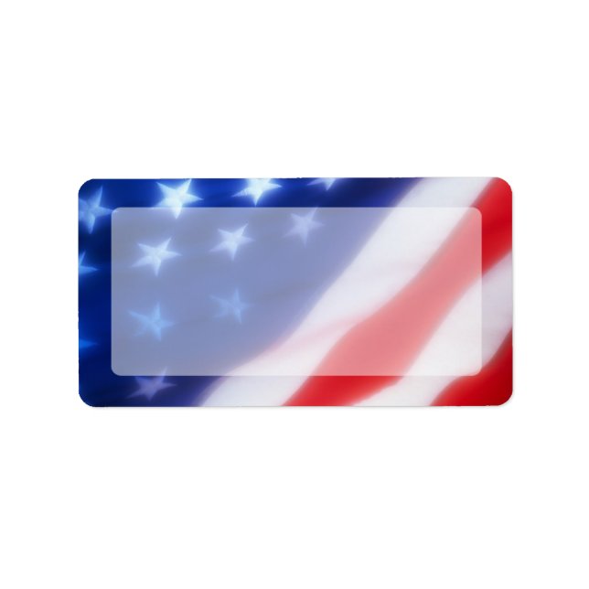 Patriotic American Flagga Blank Adressetikett (Framsidan)