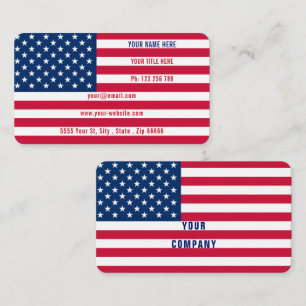 Patriotic American Flagga Business Card-mall Visitkort