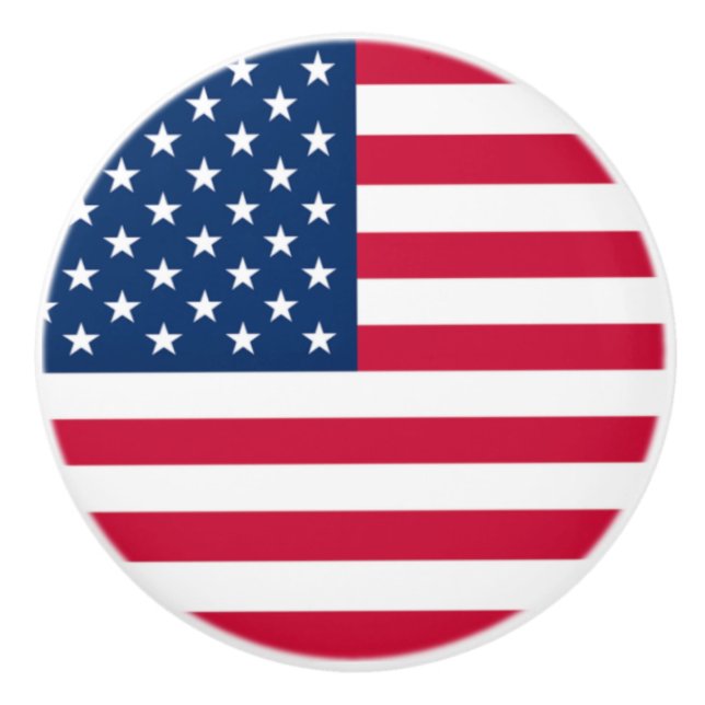 Patriotic American Flagga Ceramic Knob Knopp (Framsidan)