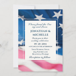 Patriotic American Flagga Christian Bible Bröllop Inbjudningar