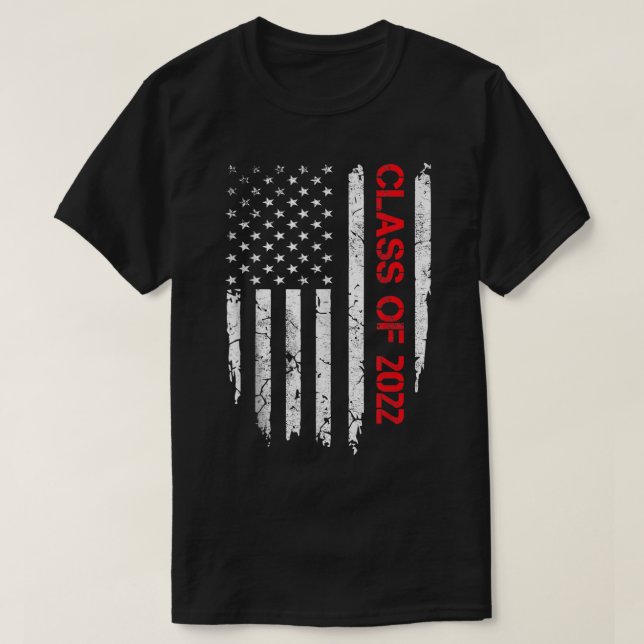 Patriotic American Flagga Class of 2022 Grad T Shirt (Design framsida)