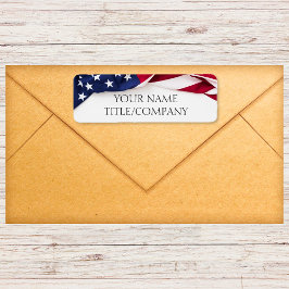 Patriotic American Flagga Company Namn Returadress Etikett