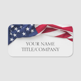 Patriotic American Flagga Company Namnbricka