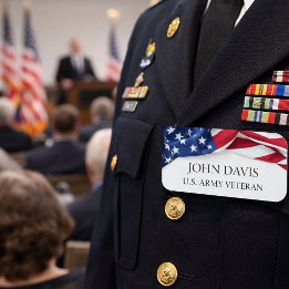 Patriotic American Flagga Company Namnbricka