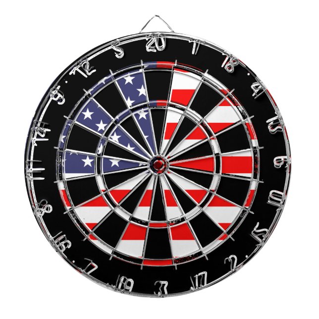 Patriotic American flagga dartboard-design | Grung Piltavla (Framsidan)