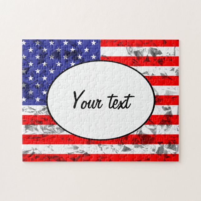 Patriotic American Flagga Design Pussel (Horisontell)