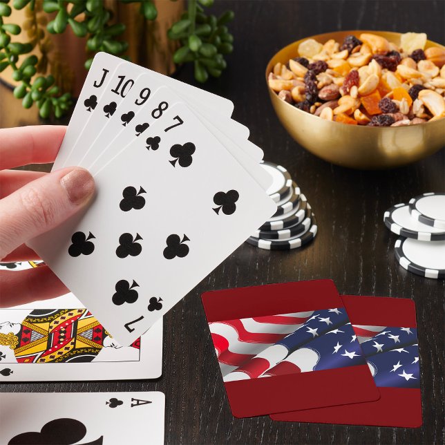 Patriotic American Flagga Design Stars och stripes Casinokort (Skapare uppladdad)