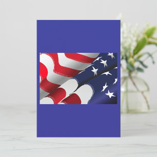 Patriotic American Flagga Design Stars och stripes Inbjudningar