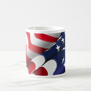 Patriotic American Flagga Design Stars och stripes Kaffemugg