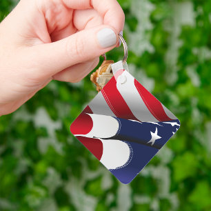 Patriotic American Flagga Design Stars och stripes Nyckelring