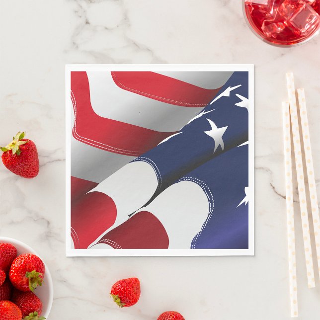 Patriotic American Flagga Design Stars och stripes Pappersservett (Skapare uppladdad)