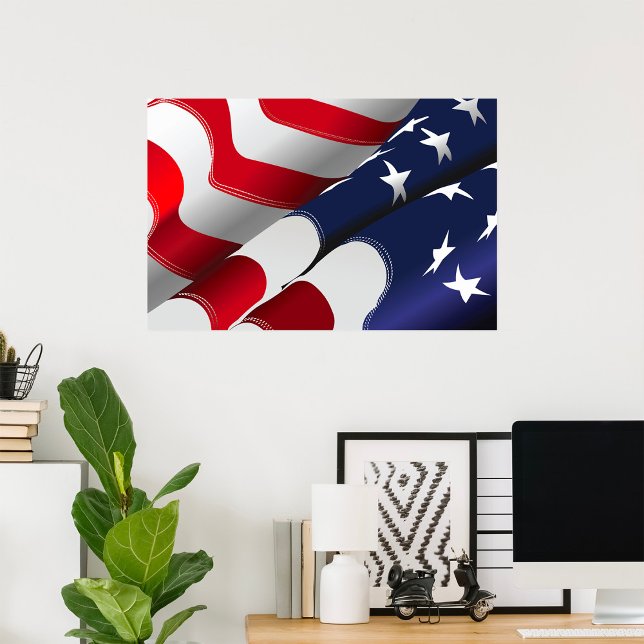 Patriotic American Flagga Design Stars och stripes Poster (Skapare uppladdad)