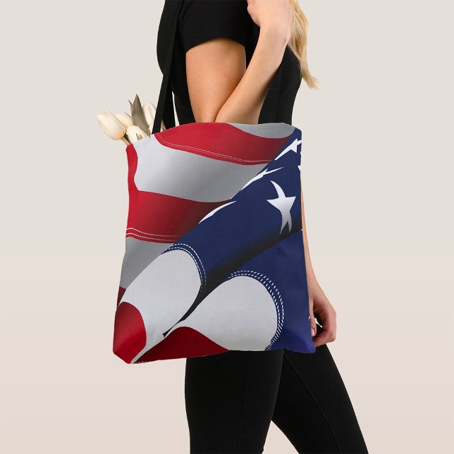 Patriotic American Flagga Design Stars och stripes Tygkasse (Skapare uppladdad)