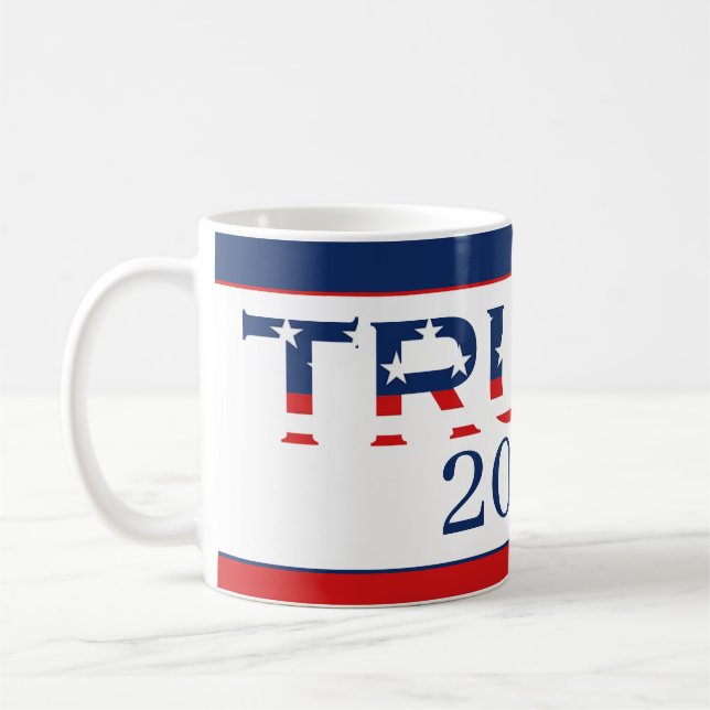 Patriotic American Flagga Donald Trump 2024 Kaffemugg (Vänster)