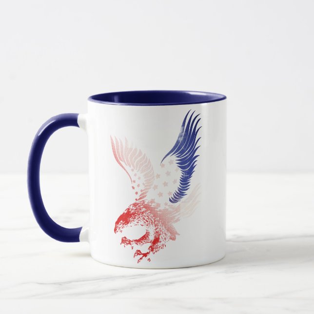 Patriotic American Flagga Eagle Mugg (Vänster)