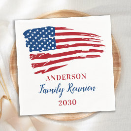 Patriotic American Flagga Family Reunion Party Pappersservett