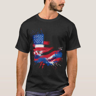 "Patriotic American Flagga Färg T-Shirt