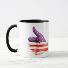 Patriotic American Flagga färgad Hand like-tecken Mugg