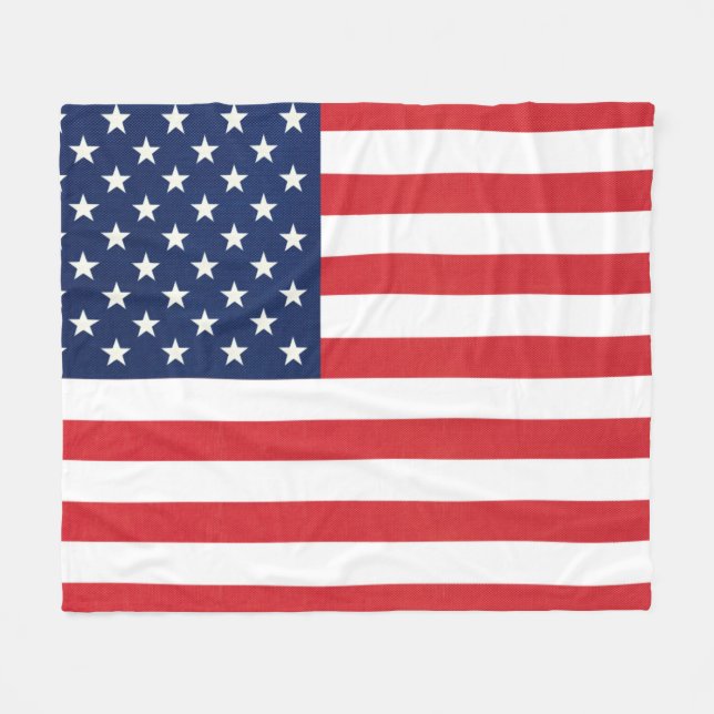 Patriotic American Flagga Fleecefilt (Framsidan (Horisontell))