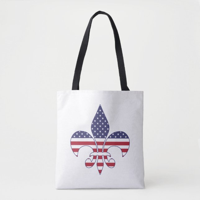 Patriotic American Flagga Fleur-de-lis Tygkasse (Framsida)