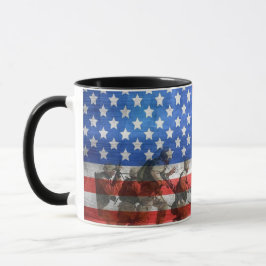 Patriotic American Flagga Frihetsgudinnan Mugg