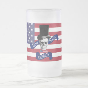 Patriotic American flagga Frostat Ölglas