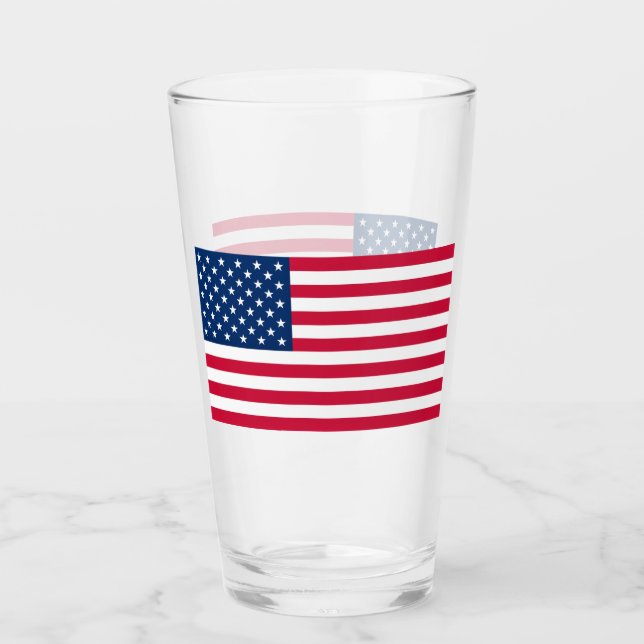 Patriotic American Flagga Glass Glaskopp (Framsida)