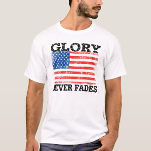 Patriotic American Flagga Glory Fades aldrig T-shirt