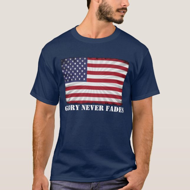 Patriotic American Flagga Glory fans T Shirt (Framsida)