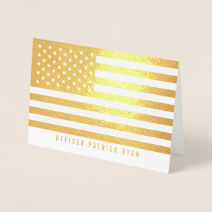 Patriotic American Flagga Guld Folierat Kort
