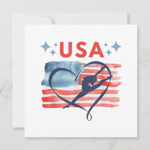 Patriotic American Flagga Gymnastics Design for US Inbjudningar