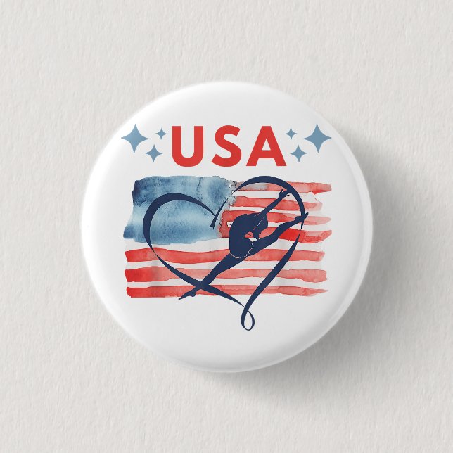 Patriotic American Flagga Gymnastics Design for US Knapp (Framsida)