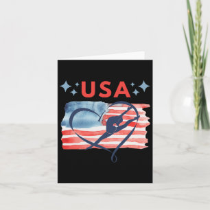 Patriotic American Flagga Gymnastics Design for US Kort