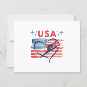Patriotic American Flagga Gymnastics Design for US OSA Kort