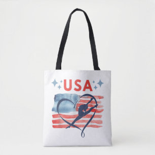 Patriotic American Flagga Gymnastics Design for US Tygkasse