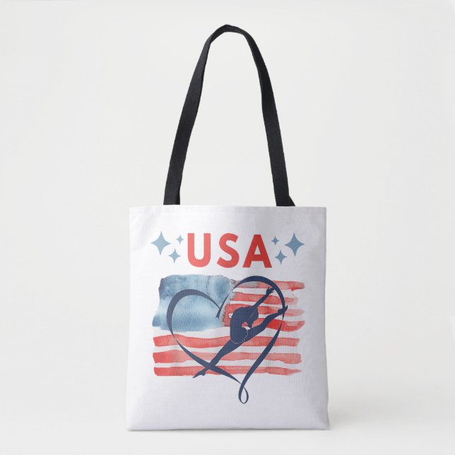 Patriotic American Flagga Gymnastics Design for US Tygkasse (Framsida)