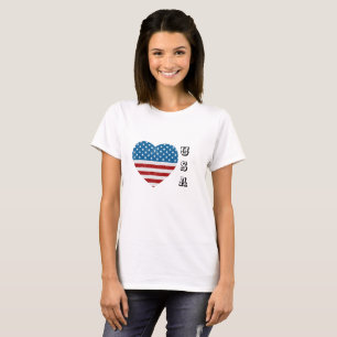 Patriotic American Flagga Heart Stars Rand USA Bl T Shirt