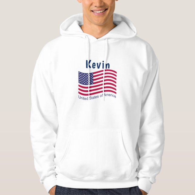Patriotic American Flagga Hoodie (Framsida)