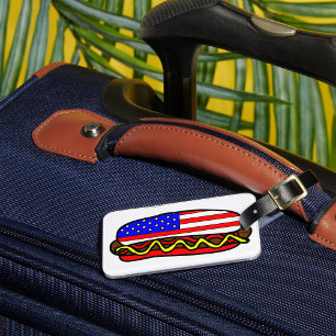 Patriotic American Flagga Hund Bagagebricka