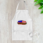 Patriotic American Flagga Hund Förkläde<br><div class="desc">Lägg ett litet patriotiskt fläkt till ditt kulinariska äventyr med vår klassiska amerikanska Hett Hund Apron. Den här plattan har en levande grafik av en hett hund inslagen i det ikoniska stars och stripes, och är perfekt för BBQ-nummer, cookouts eller någon köksflyktåtgärd. Den är tillverkad av en tålig väv av...</div>