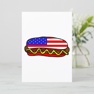 Patriotic American Flagga Hund Inbjudningar