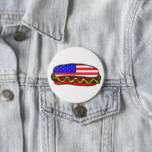 Patriotic American Flagga Hund Knapp