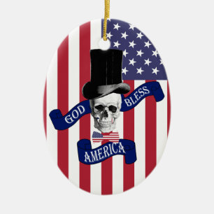 Patriotic American flagga Julgransprydnad Keramik
