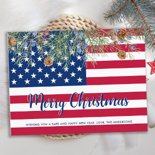 Patriotic American Flagga-julkort Helg Vykort